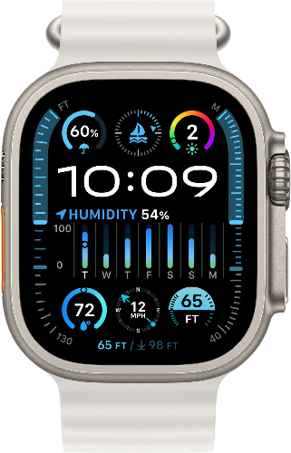 Apple Watch Ultra 2 корпус из титана, ремешок White Ocean Band One Size