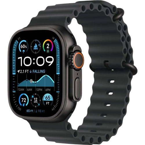 Apple Watch Ultra 2 корпус из черного титана, ремешок Black Ocean Band One Size